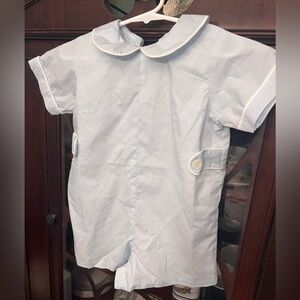 Remember Nguyen Light Blue Short Sleeve Williams Romper